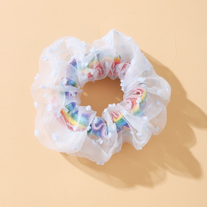 

Rainbow Mesh Scrunchie, Multicolor