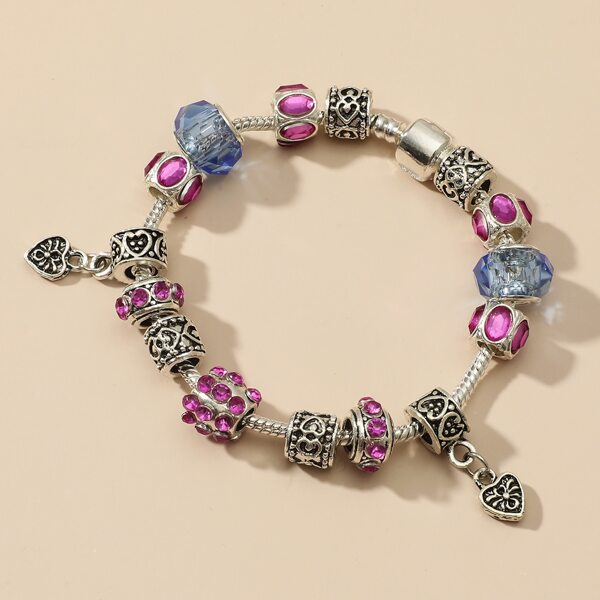 

Rhinestone Detail Bracelet, Hot pink