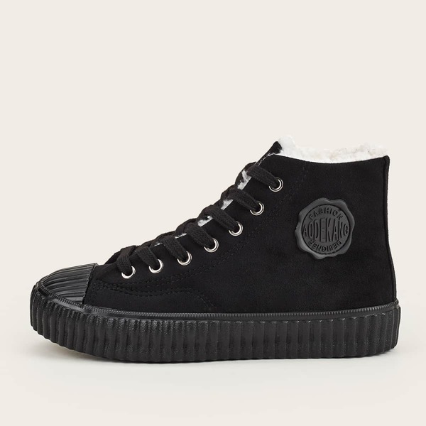 

Lace-up Front High Top Sneakers, Black