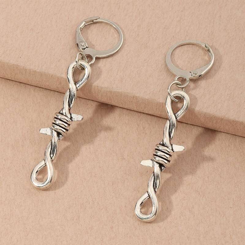 

Twist Design Drop Earrings, Silver