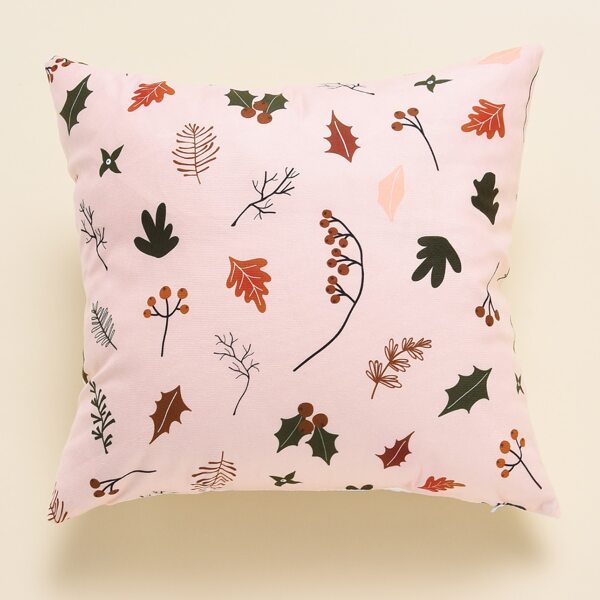 

Plant Print Cushion Cover Without Filler, Pink