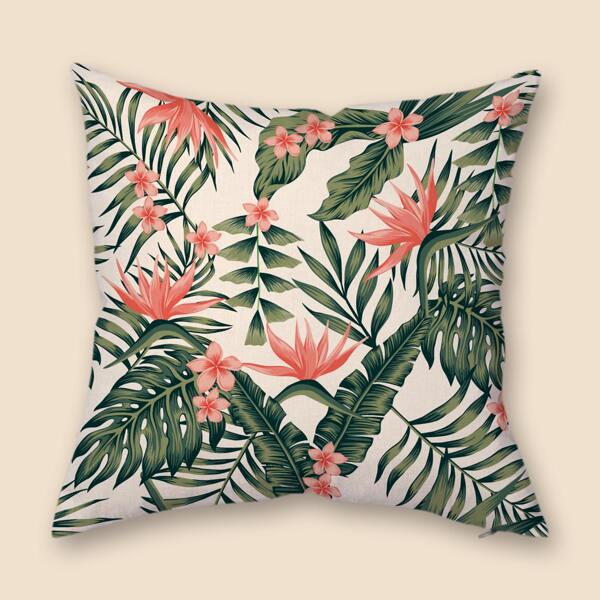 

Plant Print Cushion Cover Without Filler, Multicolor