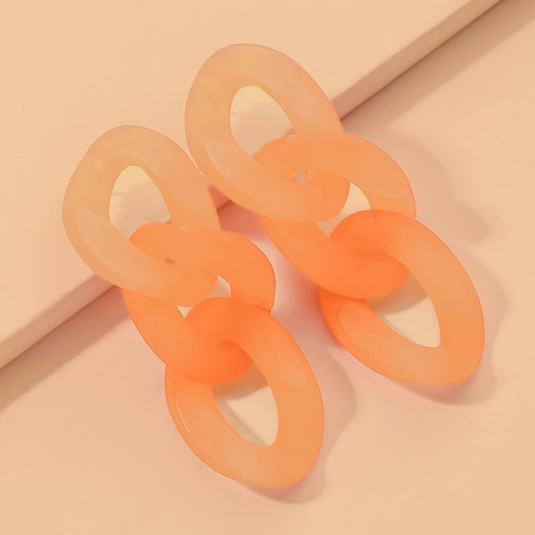

Solid Chain Drop Earrings, Orange