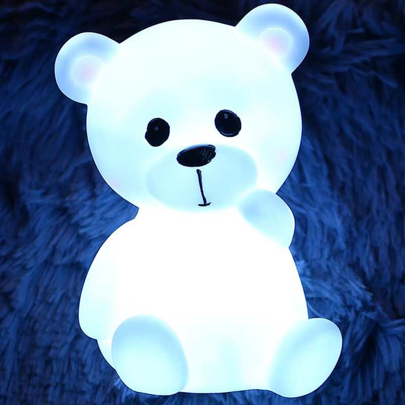 

Bear Shaped Night Light, White