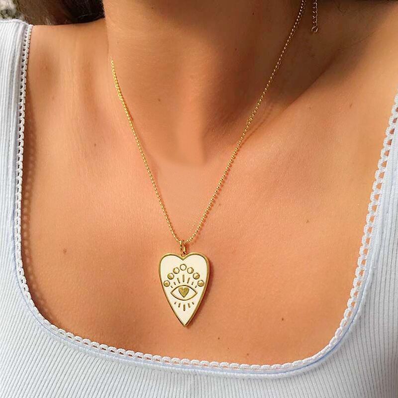 

Eye Charm Necklace, Gold