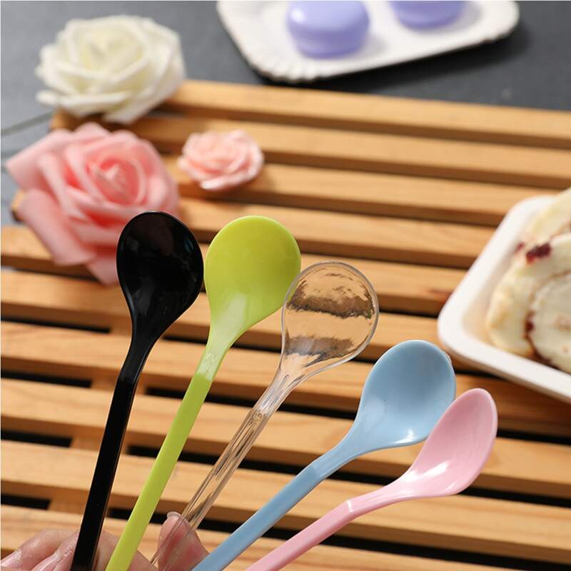 

10pcs Random Disposable Ice Cream Spoon, Multicolor