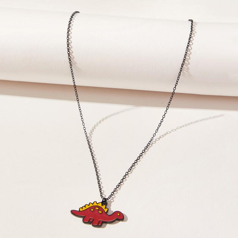 

Dinosaur Pendant Necklace, Red