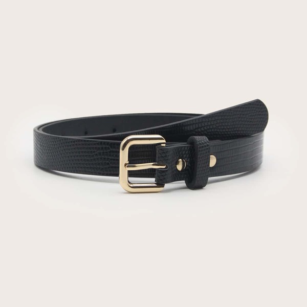 

Metal Buckle Belt, Black
