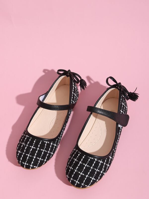 plaid flats with bow