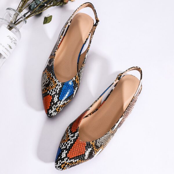 

Snakeskin Print Point Toe Slingback Flats, Multicolor