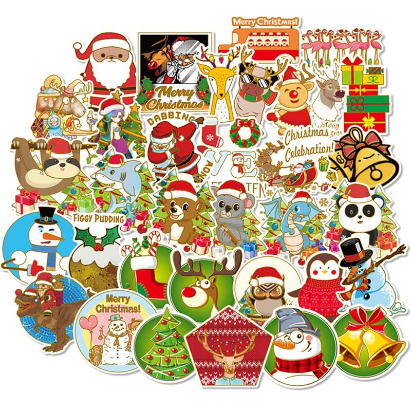 

54pcs Christmas Pattern Sticker, Multicolor