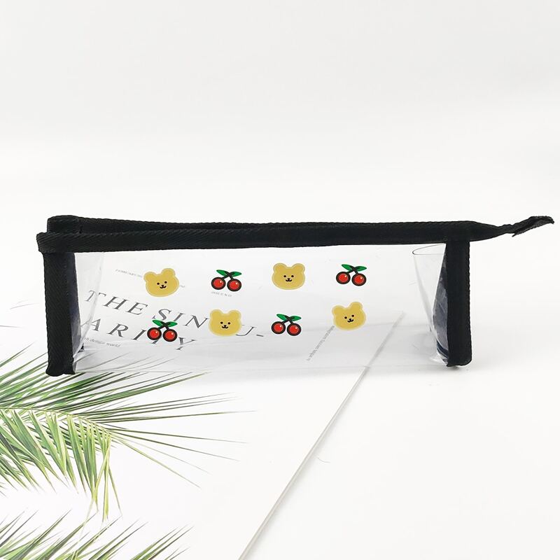 

1pc Cartoon Bear Print Clear Pencil Bag