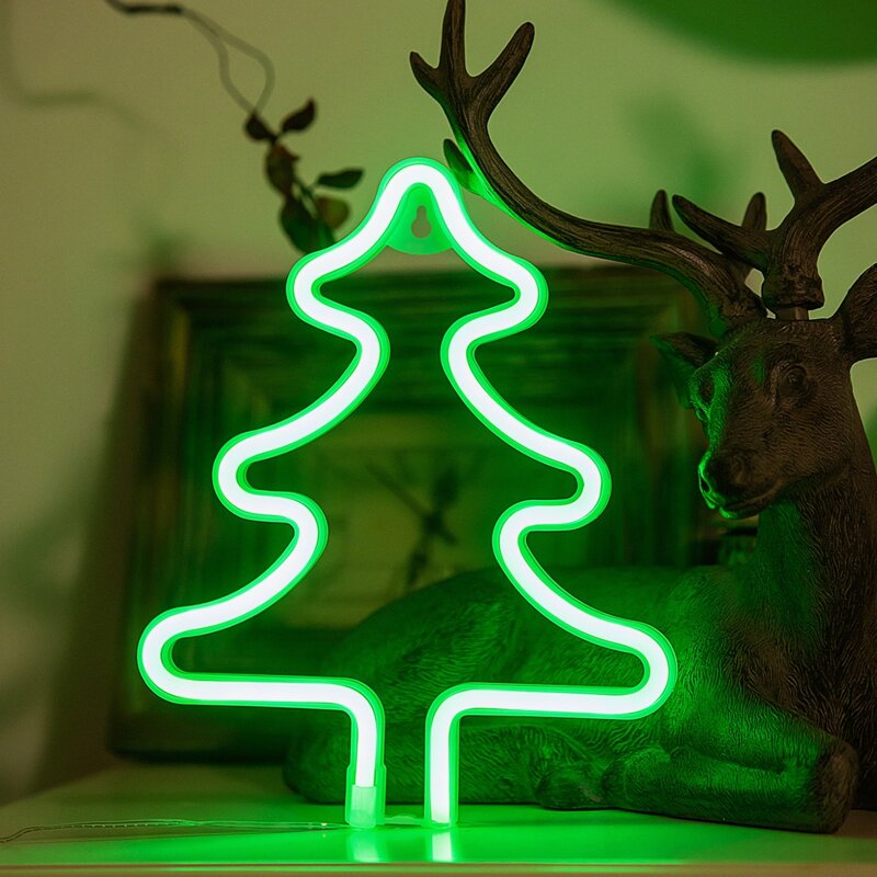 

1pc Christmas Tree Shaped Night Light, Green