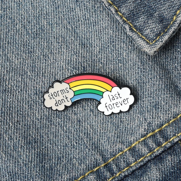 

Girls Cartoon Rainbow Design Brooch, Multicolor