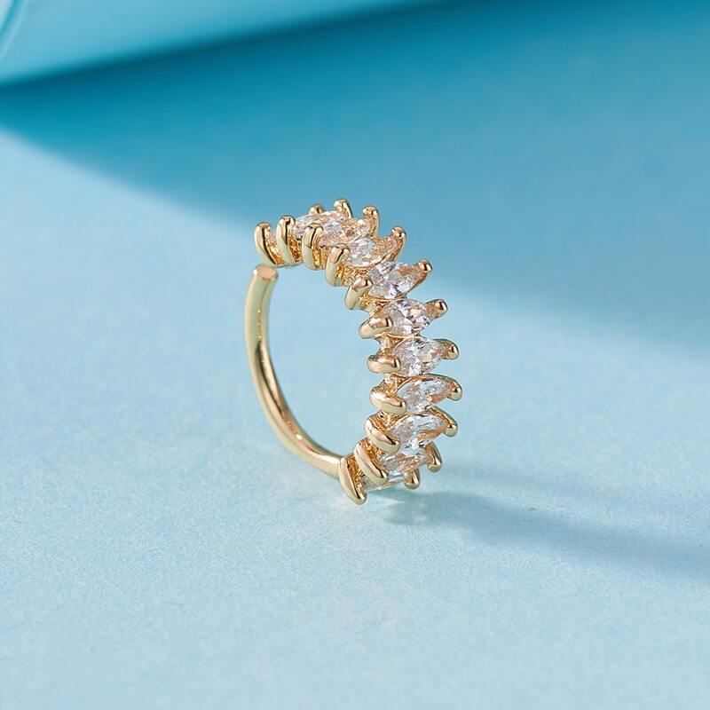 

Rhinestone Decor Nose Ring, Gold