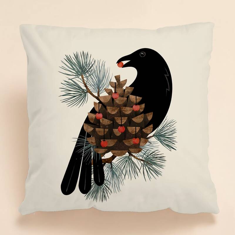 

Bird Print Cushion Cover Without Filler, Multicolor
