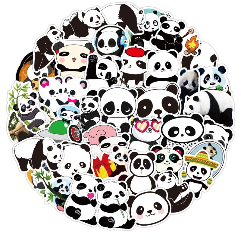 

50pcs Cartoon Panda Sticker, Multicolor