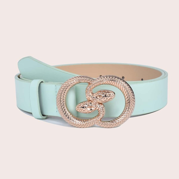 

Serpentine Buckle Belt, Mint green
