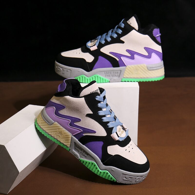 

Lace-up Front Color Block Chunky Sneakers, Multicolor