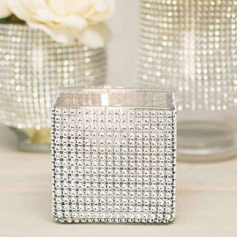 

9M Rhinestone Ribbon Decoration, Silver