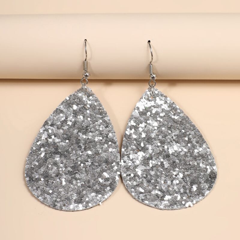

Christmas Sequin Water Drop Earrings, Silver