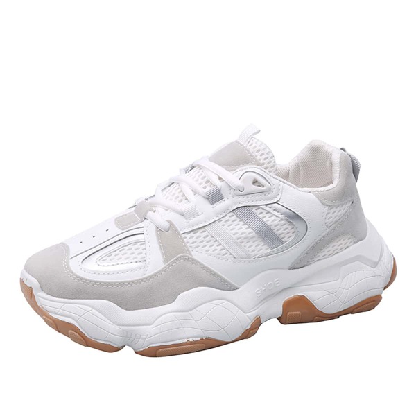 

Men Lace-up Front Two Tone Chunky Sneakers, Light grey