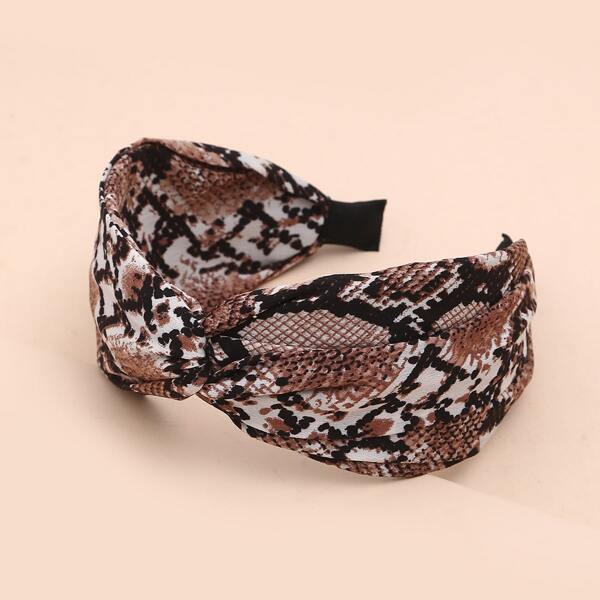 

Snakeskin Pattern Hair Hoop, Brown
