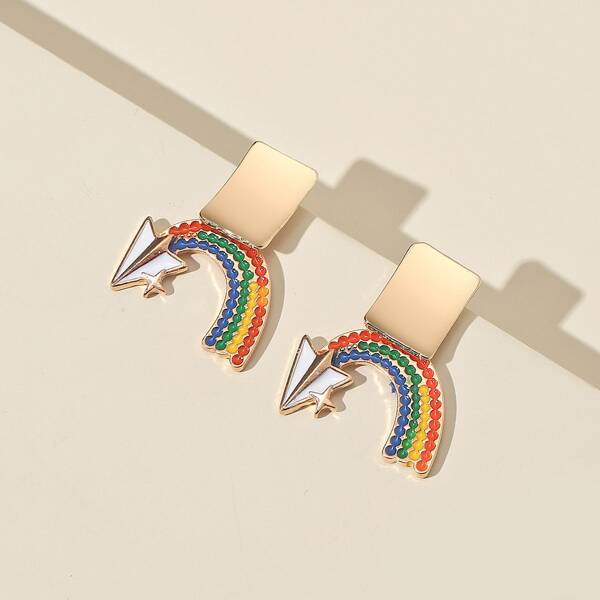 

Geo Decor Rainbow Drop Earrings, Multicolor