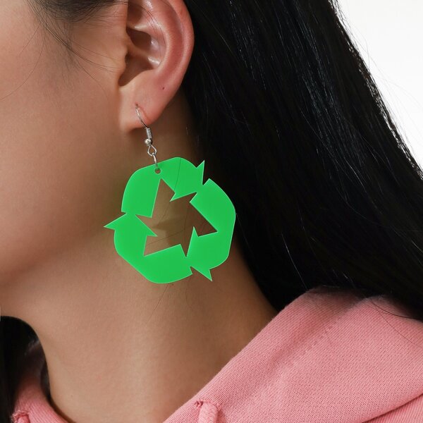 

Simple Circle Hoop Earrings, Green
