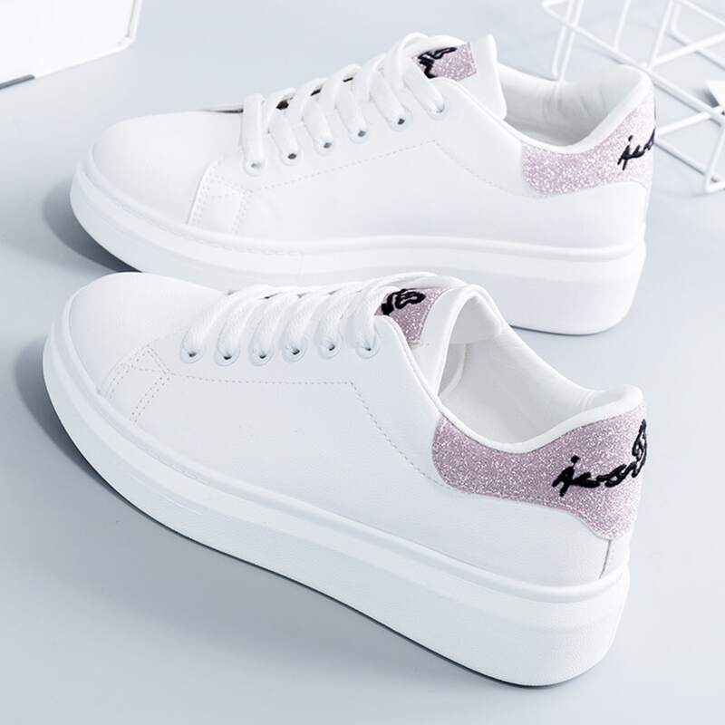 

Lace-up Front Skate Sneakers, Pink