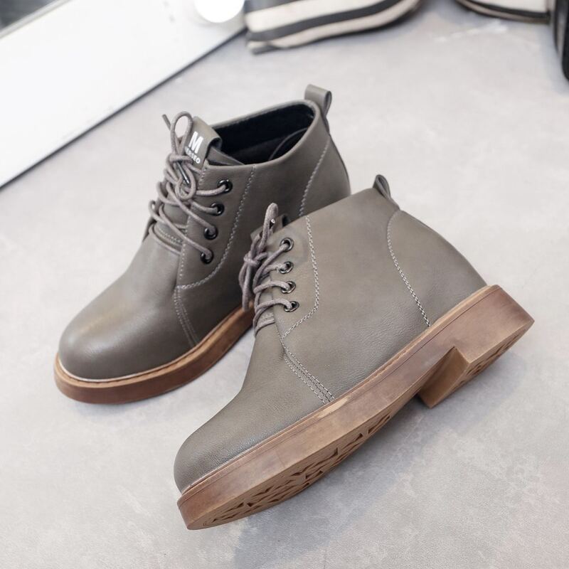 

Lace-up Front Ankle Boots, Grey
