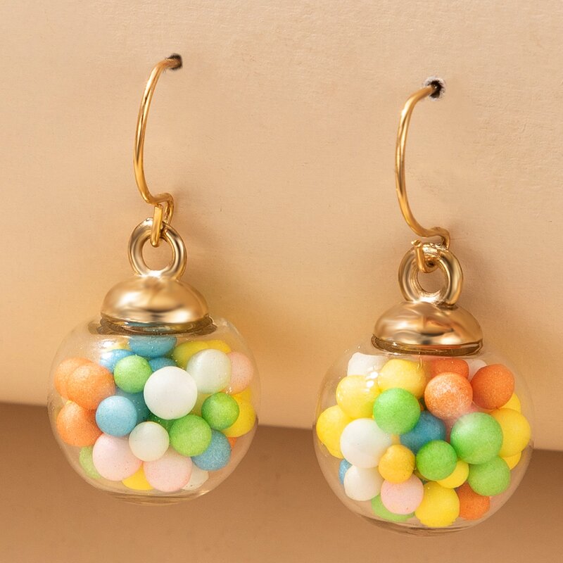

Ball Design Drop Earrings, Multicolor