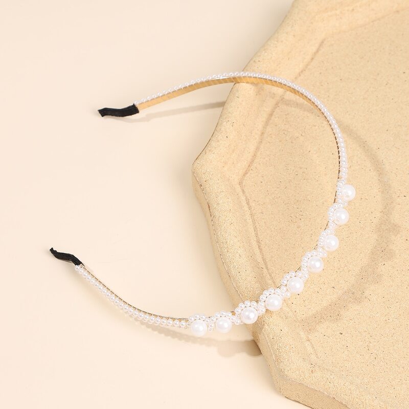 

Faux Pearl Hair Hoop, White