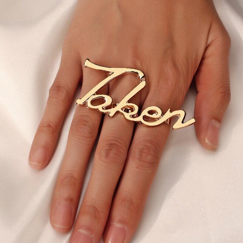 

Letter Decor Ring, Gold