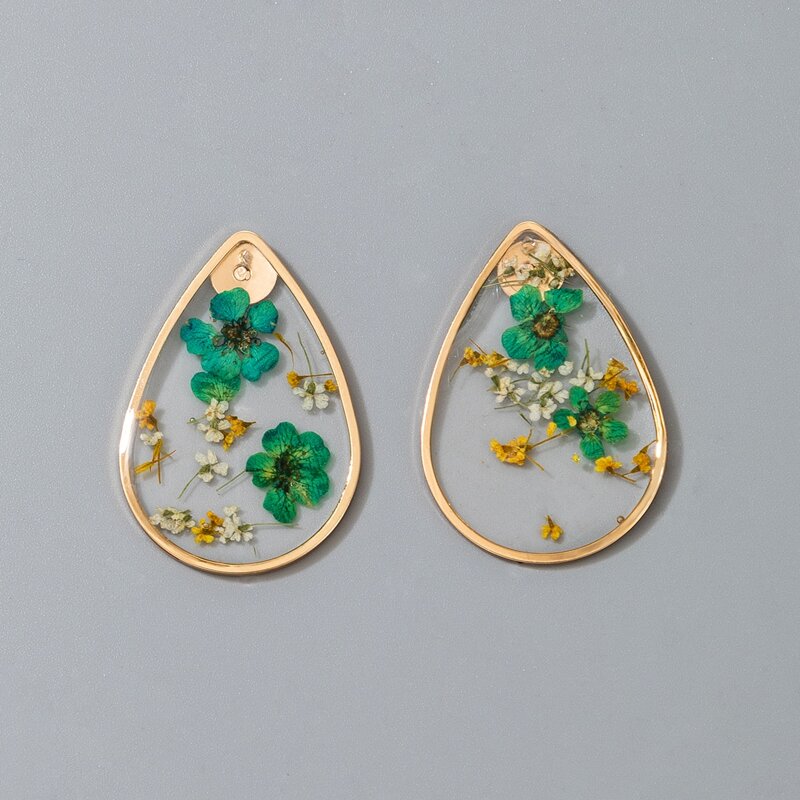 

Floral Waterdrop Shaped Earrings, Clear