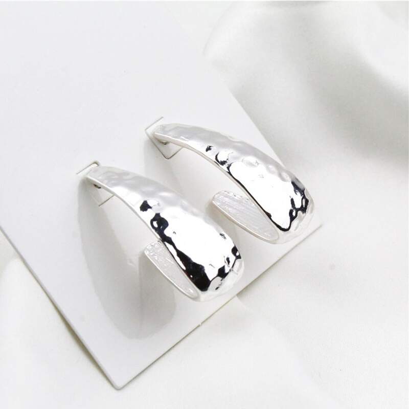 

Textured Metal Drop Earrings, Silver