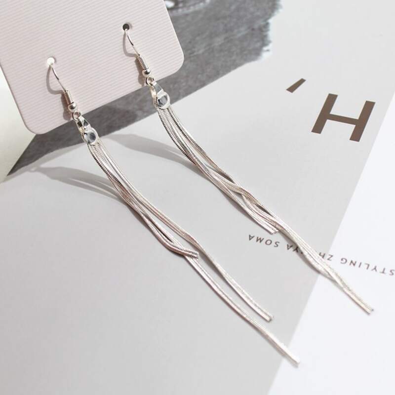 

Tassel Drop Earrings, Silver