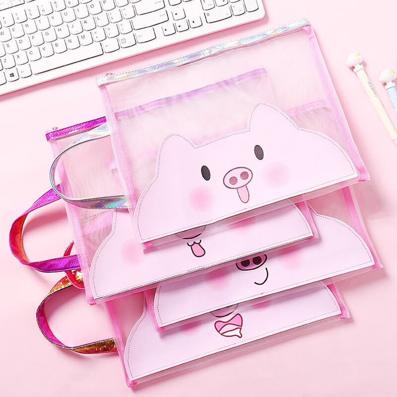 

1pc Random Cartoon File Pocket, Pink