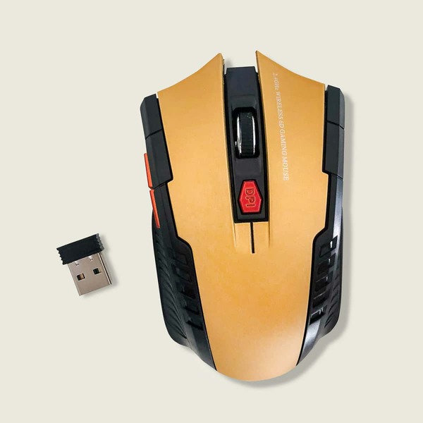 

Two Tone Wireless Mouse, Gold