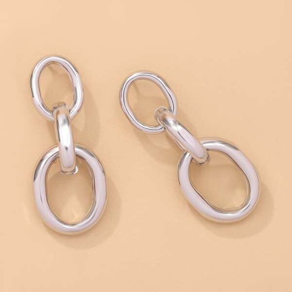 

Chain Drop Earrings, Silver