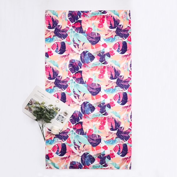

Tropical Leaf Print Beach Blanket, Multicolor