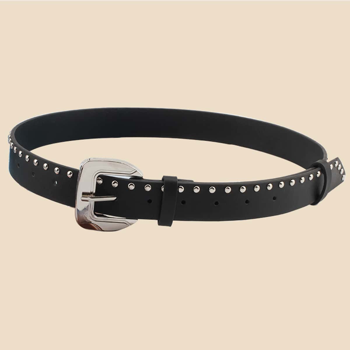 

Studded Buckle Belt, Black