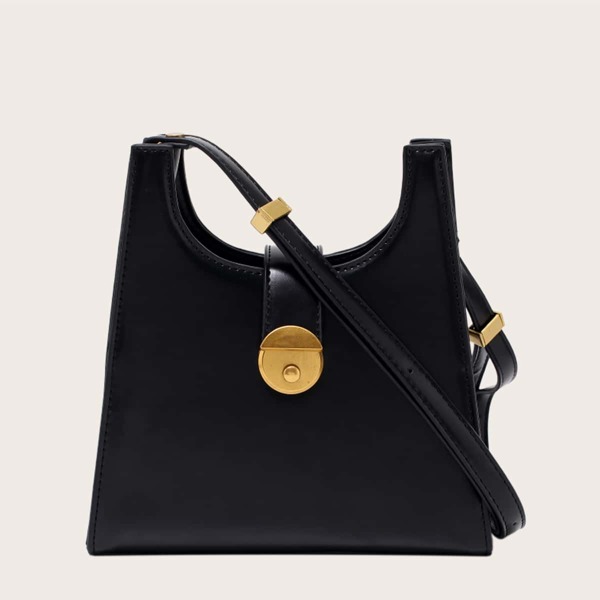 

Metal Decor Crossbody Bag, Black