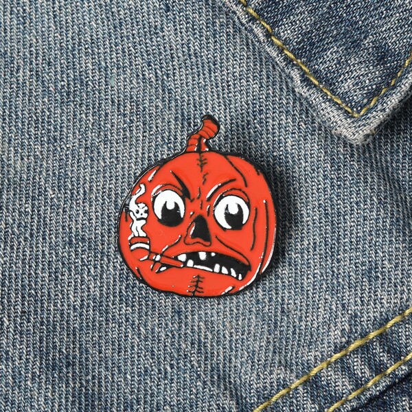 

Girls Pumpkin Design Brooch, Multicolor