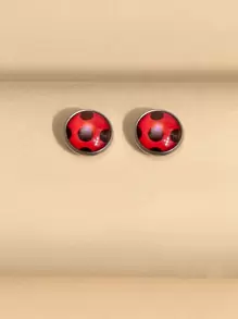 Ladybug Stud Earrings - Multicolor - View 1