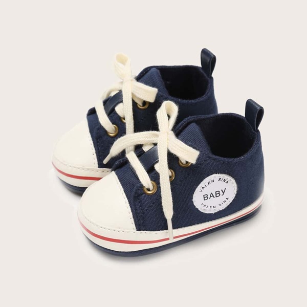 

Baby Boy Letter Patch Lace-up Front Sneakers, Royal blue