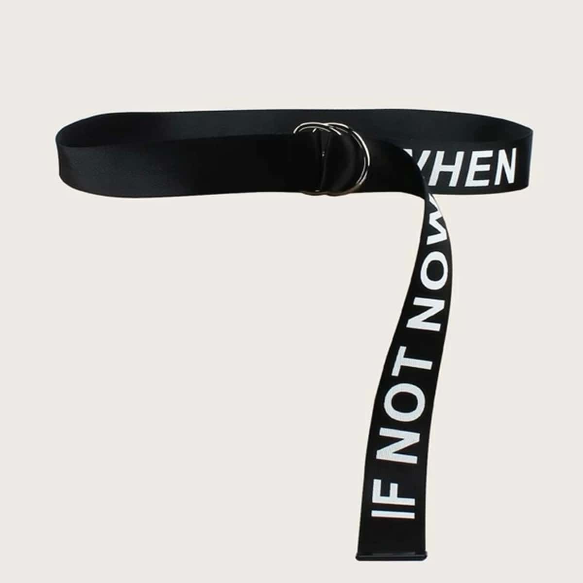 

Slogan Graphic Tape Belt, Black