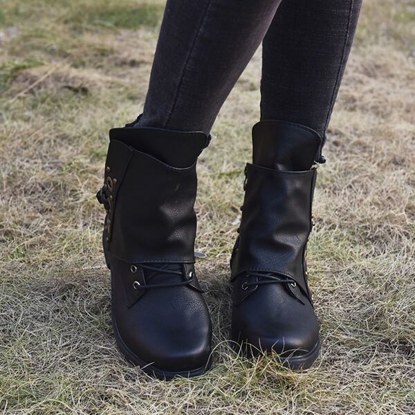 

Studded Decor Ankle Boots, Black
