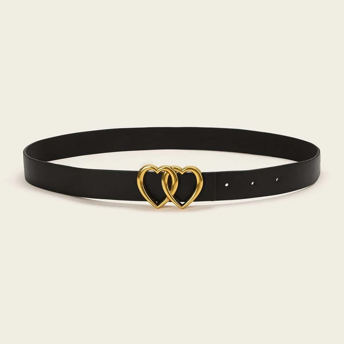 

Heart Buckle Belt, Black