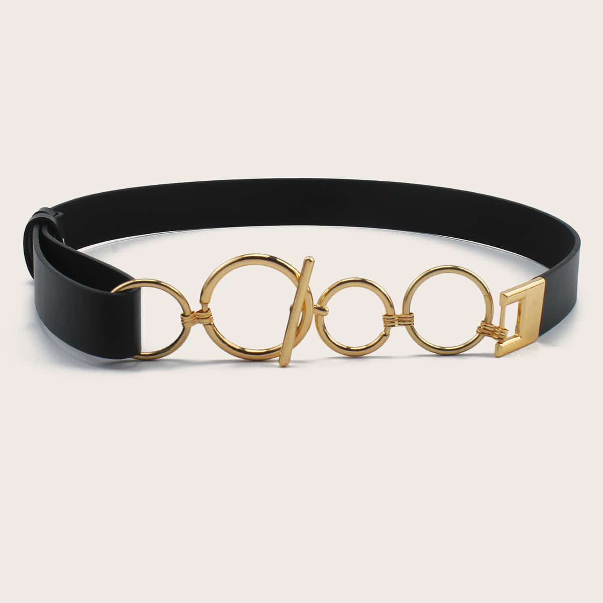 

Ring Toggle Clasp Belt, Black